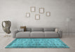 Machine Washable Abstract Light Blue Contemporary Rug in a Living Room, wshcon488lblu