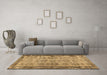 Machine Washable Abstract Brown Contemporary Rug in a Living Room,, wshcon488brn