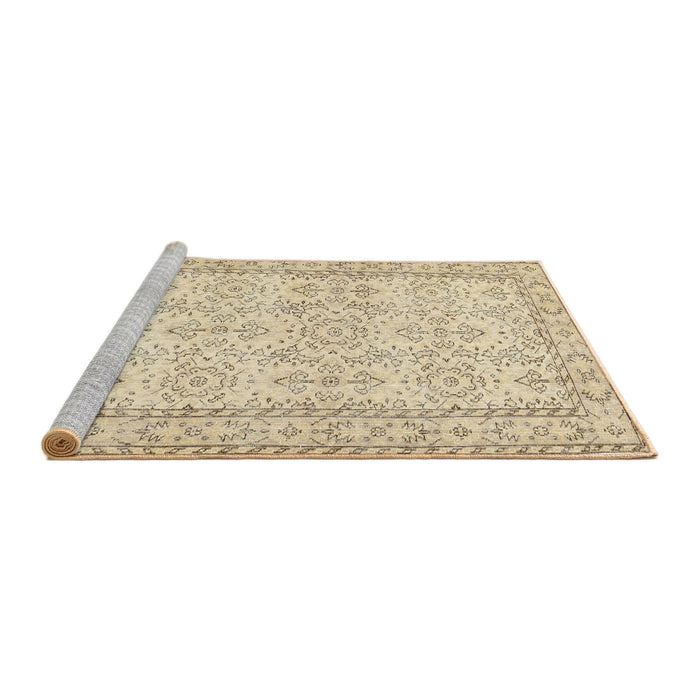 Serging Thickness of Machine Washable Contemporary Khaki Gold Rug, wshcon489