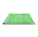 Sideview of Machine Washable Abstract Emerald Green Contemporary Area Rugs, wshcon489emgrn