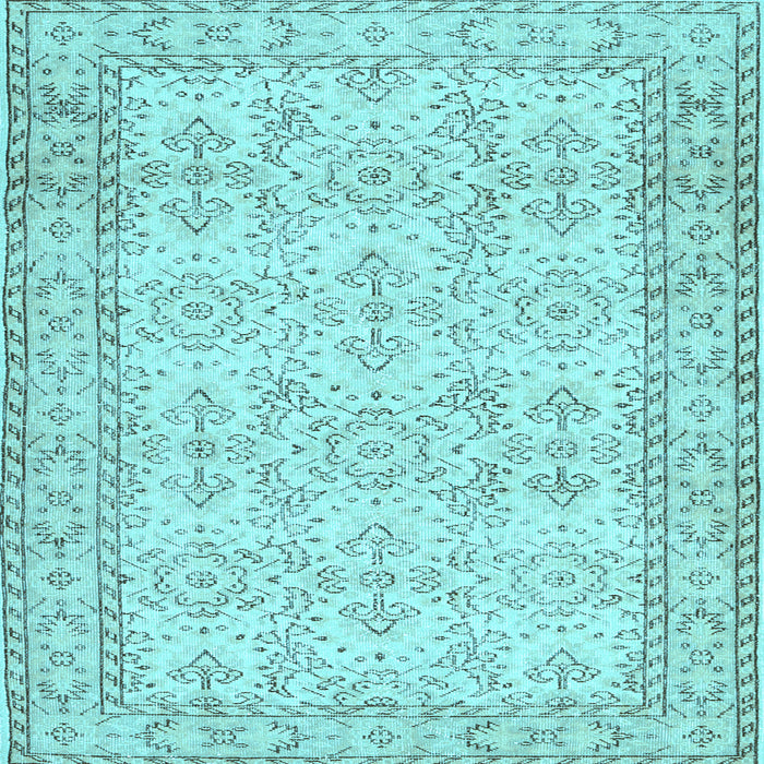 Square Abstract Light Blue Contemporary Rug, con489lblu