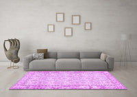 Machine Washable Abstract Purple Contemporary Rug, wshcon489pur