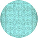 Round Machine Washable Abstract Light Blue Contemporary Rug, wshcon489lblu