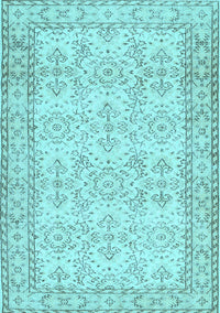 Abstract Light Blue Contemporary Rug, con489lblu