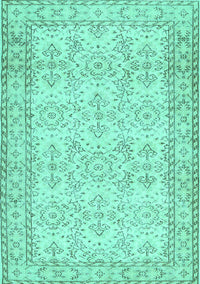 Abstract Turquoise Contemporary Rug, con489turq