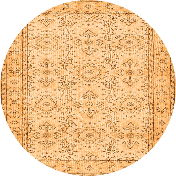 Square Abstract Orange Contemporary Rug, con489org