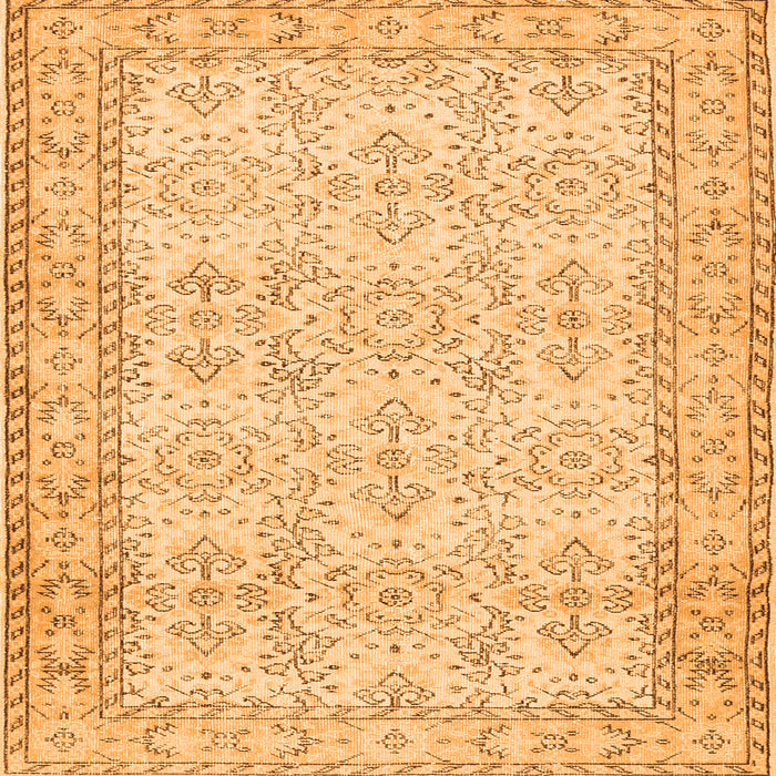 Round Machine Washable Abstract Orange Contemporary Area Rugs, wshcon489org