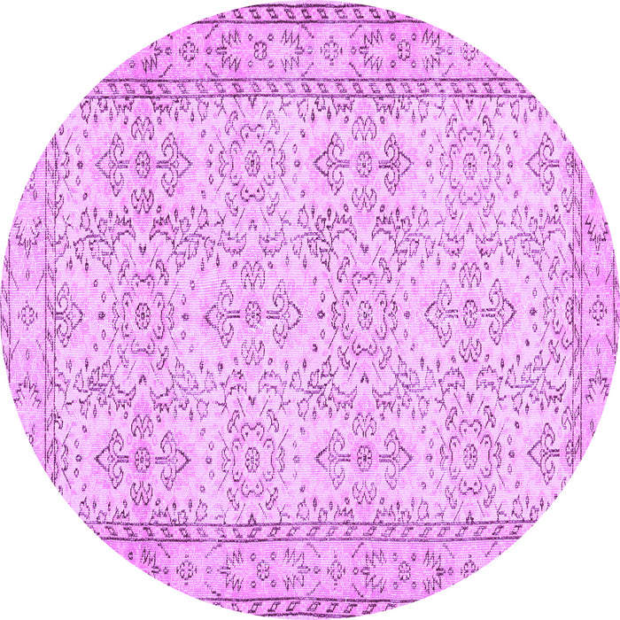 Round Machine Washable Abstract Purple Contemporary Area Rugs, wshcon489pur