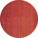 Round Abstract Brown Contemporary Rug, con48brn