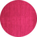 Round Abstract Pink Contemporary Rug, con48pnk