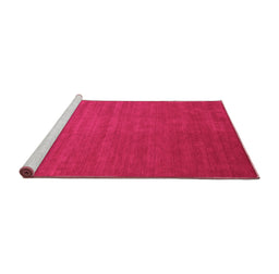 Sideview of Machine Washable Abstract Pink Contemporary Rug, wshcon48pnk