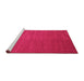 Sideview of Machine Washable Abstract Pink Contemporary Rug, wshcon48pnk