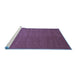 Sideview of Machine Washable Abstract Blue Contemporary Rug, wshcon48blu