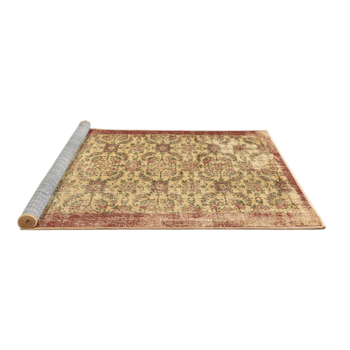 Sideview of Machine Washable Abstract Brown Contemporary Rug, wshcon490brn