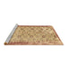 Sideview of Machine Washable Abstract Brown Contemporary Rug, wshcon490brn