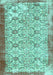 Abstract Turquoise Contemporary Rug, con490turq