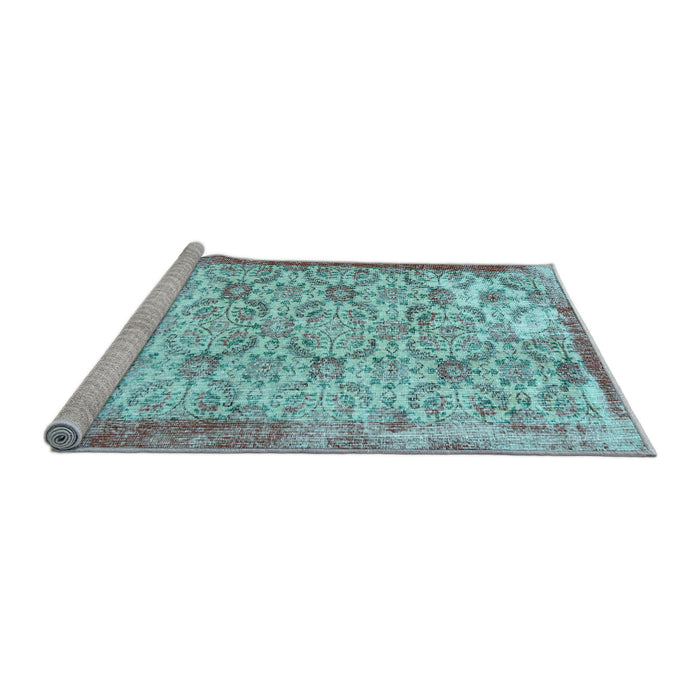 Sideview of Machine Washable Abstract Light Blue Contemporary Rug, wshcon490lblu
