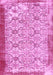 Machine Washable Abstract Pink Contemporary Rug, wshcon490pnk