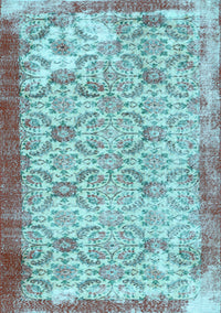 Abstract Light Blue Contemporary Rug, con490lblu