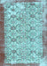 Abstract Light Blue Contemporary Rug, con490lblu