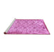 Sideview of Machine Washable Abstract Pink Contemporary Rug, wshcon490pnk