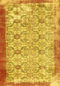 Abstract Yellow Contemporary Rug, con490yw