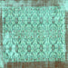 Square Abstract Turquoise Contemporary Rug, con490turq