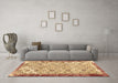 Machine Washable Abstract Brown Contemporary Rug in a Living Room,, wshcon490brn