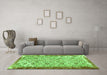 Machine Washable Abstract Green Contemporary Area Rugs in a Living Room,, wshcon490grn