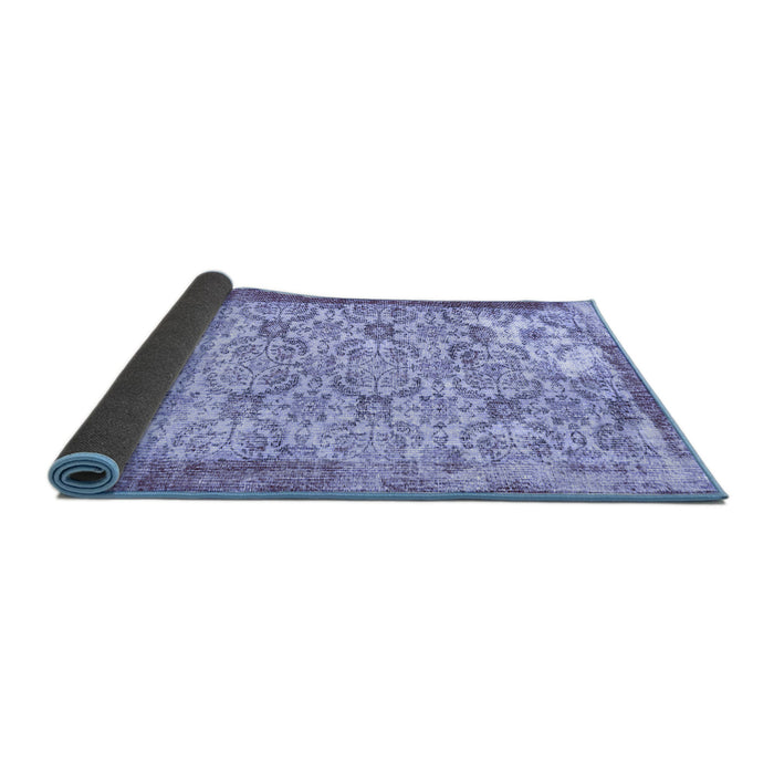 Sideview of Abstract Blue Contemporary Rug, con490blu