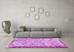 Machine Washable Abstract Purple Contemporary Area Rugs in a Living Room, wshcon490pur