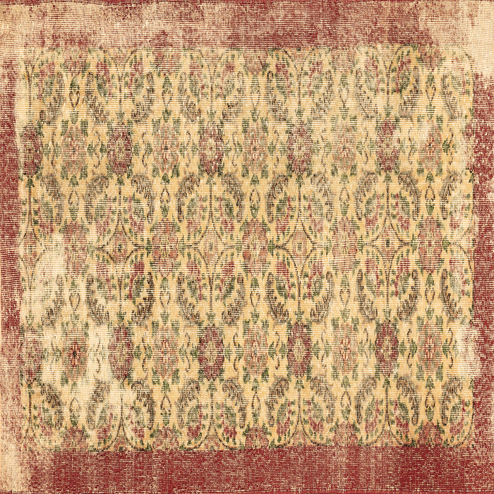 Square Machine Washable Abstract Brown Contemporary Rug, wshcon490brn