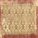 Square Machine Washable Abstract Brown Contemporary Rug, wshcon490brn