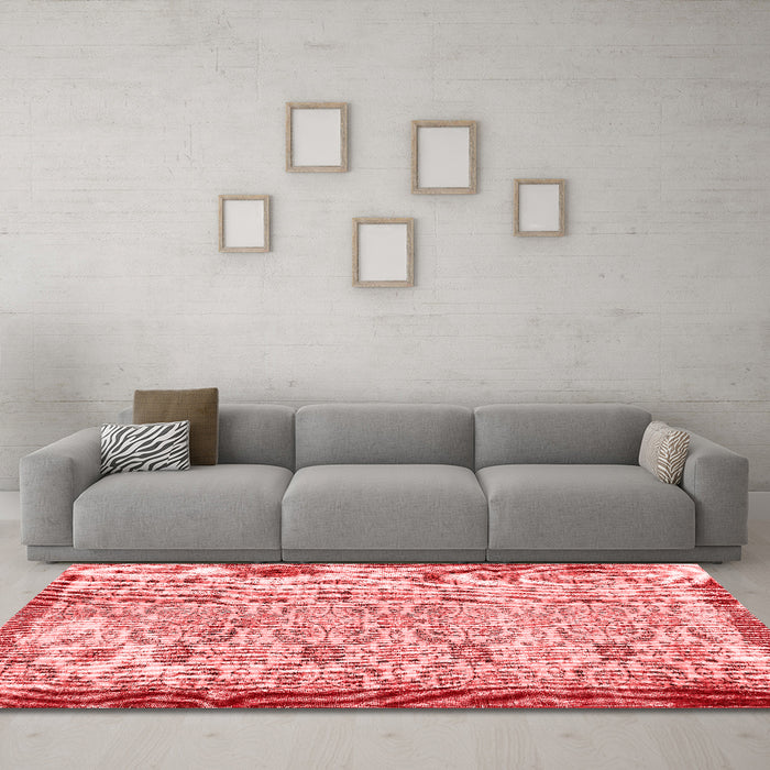 Contemporary Red Washable Rugs
