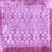 Square Machine Washable Abstract Purple Contemporary Area Rugs, wshcon490pur