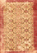 Serging Thickness of Machine Washable Abstract Orange Contemporary Area Rugs, wshcon490org