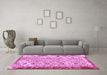 Machine Washable Abstract Pink Contemporary Rug in a Living Room, wshcon490pnk