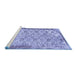 Sideview of Machine Washable Abstract Blue Contemporary Rug, wshcon490blu