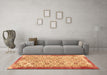 Machine Washable Abstract Orange Contemporary Area Rugs in a Living Room, wshcon490org