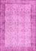 Machine Washable Abstract Pink Contemporary Rug, wshcon491pnk