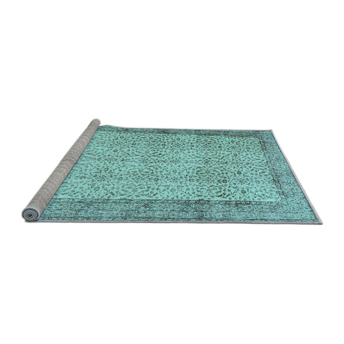 Sideview of Machine Washable Abstract Light Blue Contemporary Rug, wshcon491lblu