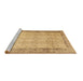 Sideview of Machine Washable Abstract Brown Contemporary Rug, wshcon491brn