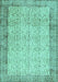 Abstract Turquoise Contemporary Rug, con491turq