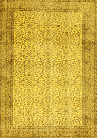 Abstract Yellow Contemporary Rug, con491yw