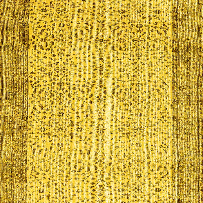 Abstract Yellow Contemporary Rug, con491yw