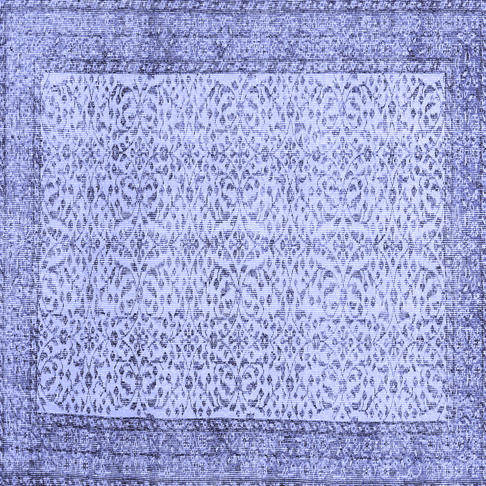 Square Machine Washable Abstract Blue Contemporary Rug, wshcon491blu