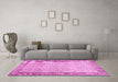 Machine Washable Abstract Pink Contemporary Rug in a Living Room, wshcon491pnk