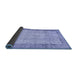 Sideview of Abstract Blue Contemporary Rug, con491blu