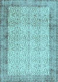 Abstract Light Blue Contemporary Rug, con491lblu