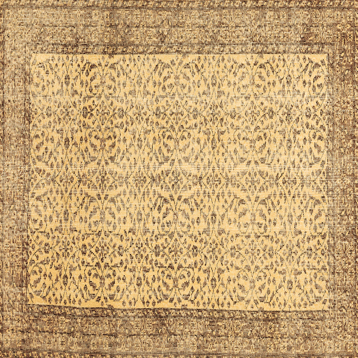 Square Abstract Brown Contemporary Rug, con491brn